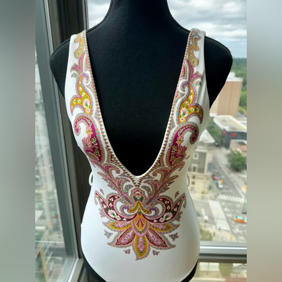 🆕 ZIMMERMANN 🧿 NWOT Teddy Paisley Plunge Bathing Suit, Sz 0 - MISSING BELT - Picture 4 of 16